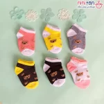 جوراب نوزاد سایز صفر مدل خرس