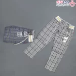 شلوار کتان نوزادی پسرانه چهارخانه