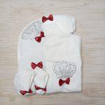 ست بیمارستانی نوزاد 7 تکه سفید پاپیون دار - Image 9