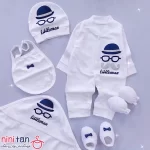 ست بیمارستانی نوزاد مدل سیبیل و عینک