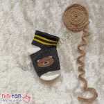 جوراب بچگانه سایز 2 طرح تدی دو خط