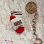 جوراب بچگانه سایز 2 طرح تدی دو خط