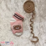 جوراب بچگانه سایز 2 طرح تدی دو خط