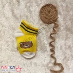 جوراب بچگانه سایز 2 طرح تدی دو خط