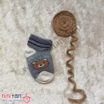 جوراب بچگانه سایز 2 طرح تدی دو خط