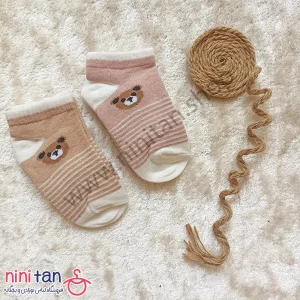 جوراب بچگانه سایز 3 تدی راه راه