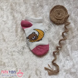 جوراب بچگانه سایز5 مدل خرس و ماه