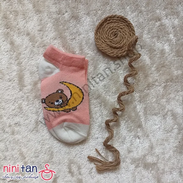 جوراب بچگانه سایز5 مدل خرس و ماه