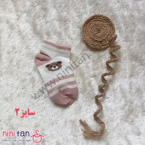 جوراب بچگانه سفید کالباسی سایز 2 و 4
