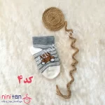 جوراب نوزاد سایز 1 راه راه خرس