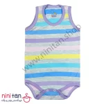 بادی رکابی زیردکمه نوزاد راه راه سایز 1 تا 6