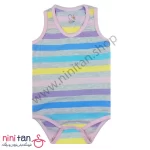 بادی رکابی زیردکمه نوزاد راه راه سایز 1 تا 6