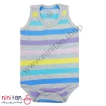 بادی رکابی زیردکمه نوزاد راه راه سایز 1 تا 6