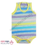 بادی رکابی زیردکمه نوزاد راه راه سایز 1 تا 6