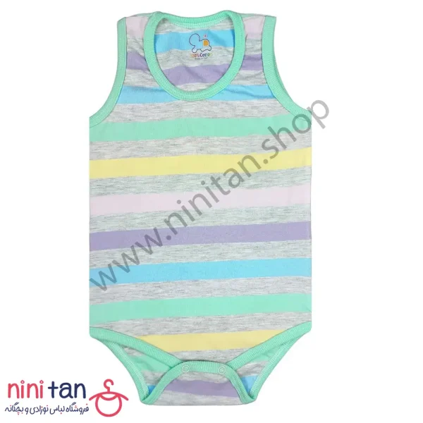 بادی رکابی زیردکمه نوزاد راه راه سایز 1 تا 6