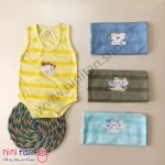 بادی رکابی نوزاد زیردکمه طرح دار سایز 1