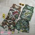 رکابی و شلوارک پسرانه طرح کماندو