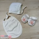 ست بیمارستانی نوزاد 7 تکه دانتل کاری گلدار