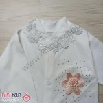 ست بیمارستانی نوزاد 7 تکه دانتل کاری گلدار