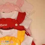 پیراهن دخترانه دوبندی مدل زنبور با تیشرت