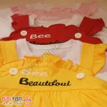 پیراهن دخترانه دوبندی مدل زنبور با تیشرت