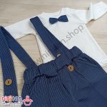 دوتکه نوزادی پسرانه پیشبندی و بلوز