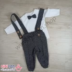 دوتکه نوزادی پسرانه پیشبندی و بلوز