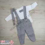 دوتکه نوزادی پسرانه پیشبندی و بلوز