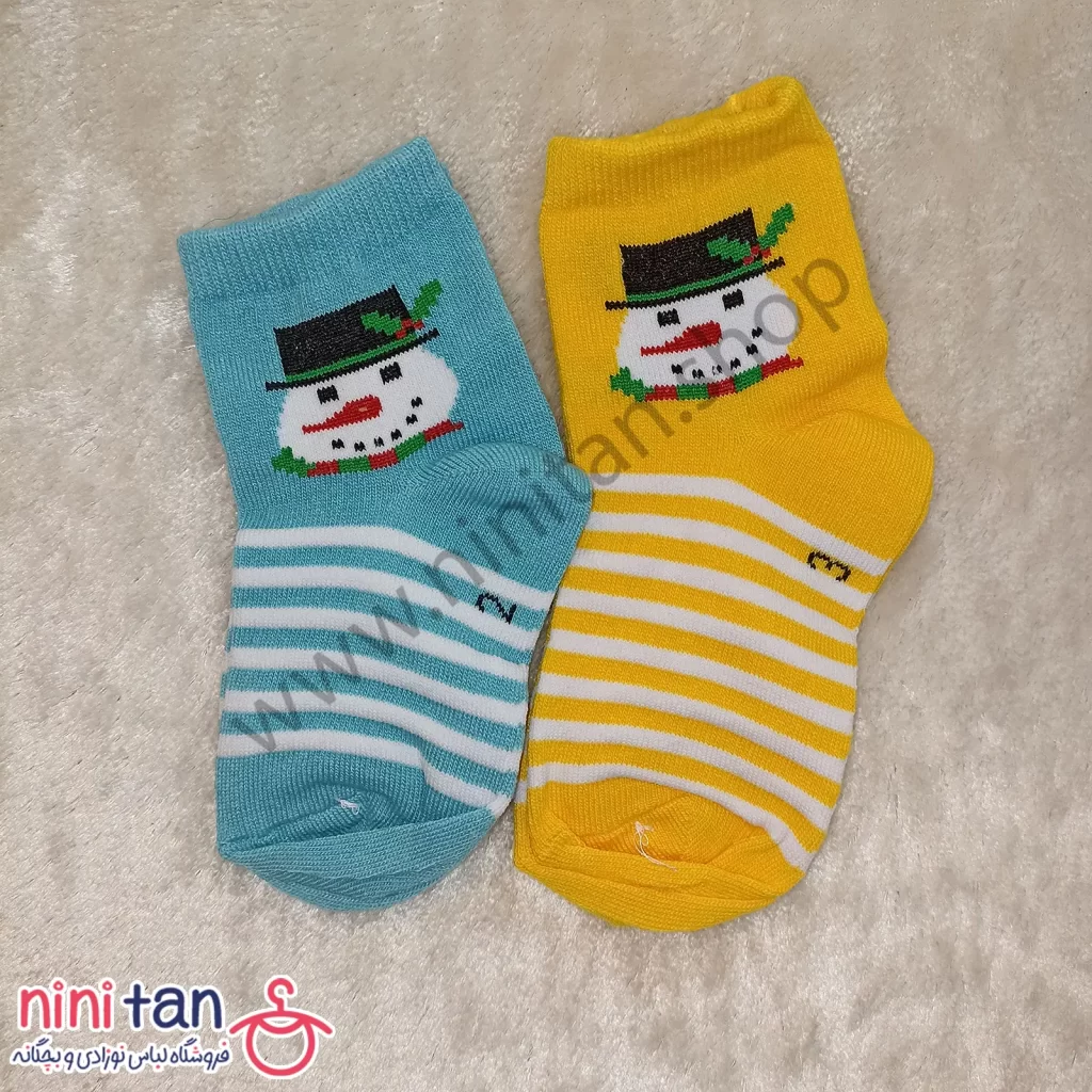 جوراب بچگانه طرح دم برفی سایز 2 تا 5