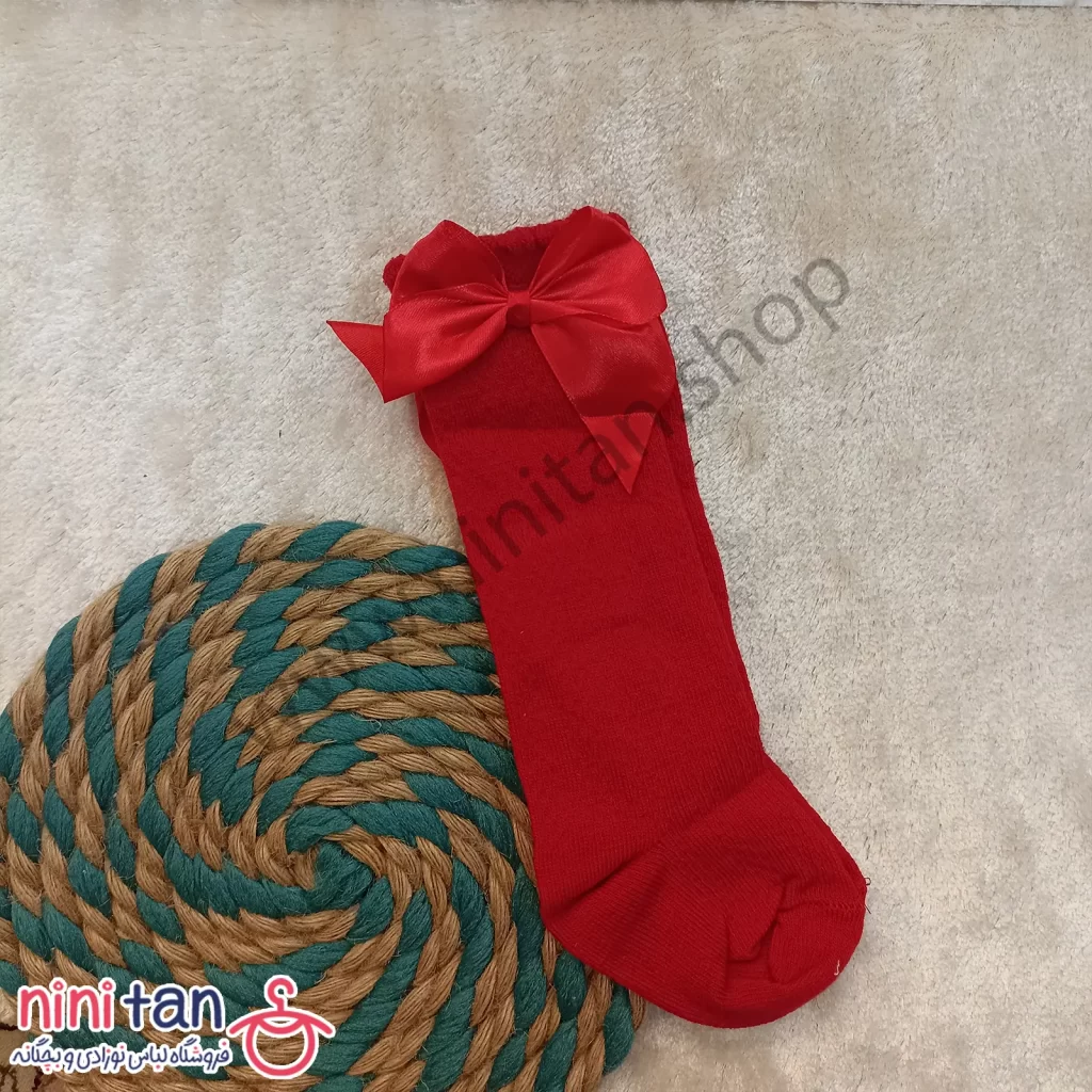 جوراب بچگانه گندمی سایز صفر تا 3 توری دخترانه