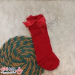 جوراب بچگانه گندمی سایز صفر تا 3 توری دخترانه