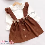 2 تیکه نوزادی سارافون پیراهن بچگانه مخمل