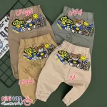 شلوار کتان بچه گانه پشت چاپ طرح خرس