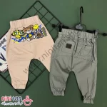 شلوار کتان بچه گانه پشت چاپ طرح خرس