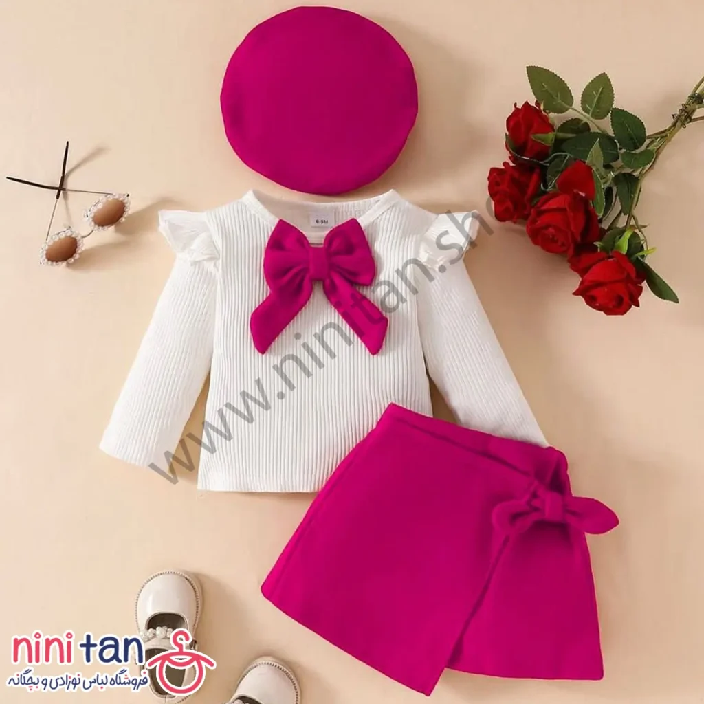 بلوز دامن بچگانه با کلاه تا 7 سا
