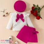 بلوز دامن بچگانه با کلاه تا 7 سا