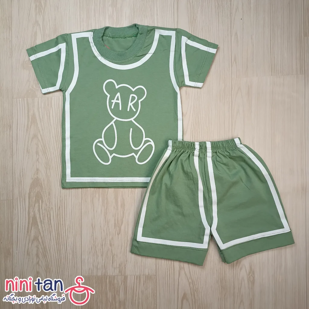 تیشرت شلوارک طرح خرس AR سایز