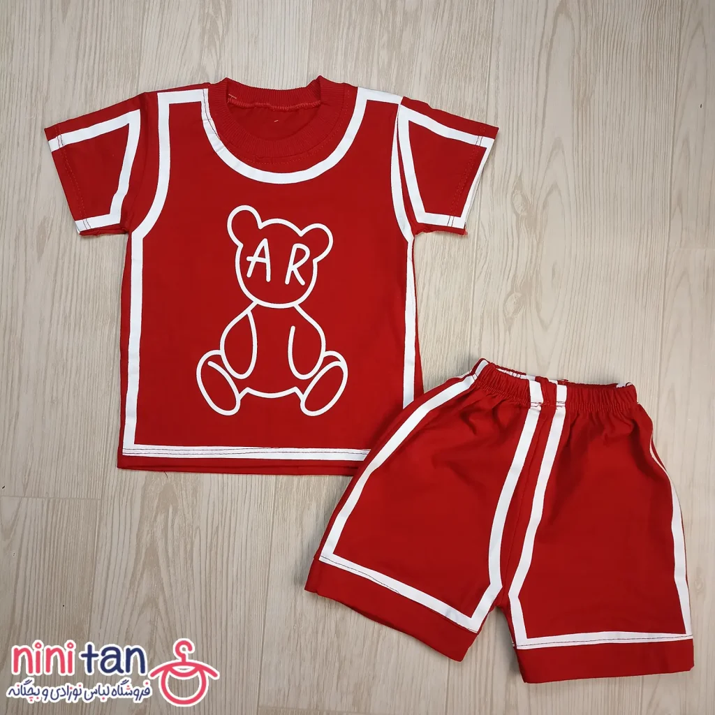 تیشرت شلوارک طرح خرس AR سایز