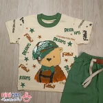 تیشرت و شلوارک بچگانه طرح خرس کلاه و پاپیون