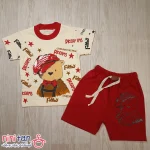 تیشرت و شلوارک بچگانه طرح خرس کلاه و پاپیون