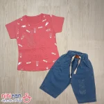 تیشرت و شلوارک دخترانه مدل خرگوش برجسته