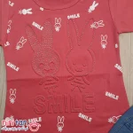 تیشرت و شلوارک دخترانه مدل خرگوش برجسته