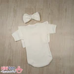 بادی دخترانه آستین کوتاه با هد سایز 1 تا 3