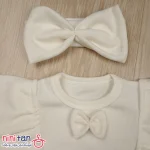 بادی دخترانه آستین کوتاه با هد سایز 1 تا 3