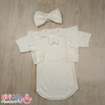 بادی دخترانه آستین کوتاه با هد سایز 1 تا 3