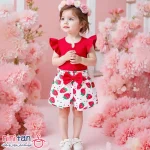 تاپ و شلوارک دخترانه توت فرنگی