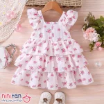 پیراهن دخترانه چین دار 3 طبقه از 1 تا 7 سال