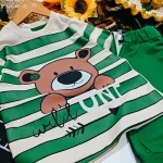 تی شرت و شلوارک بچگانه خرس راه راه