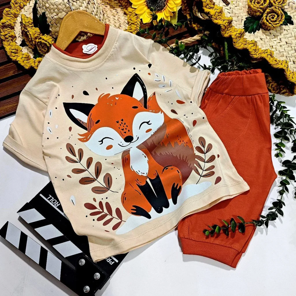 تی شرت و شلوارک بچگانه طرح روباه
