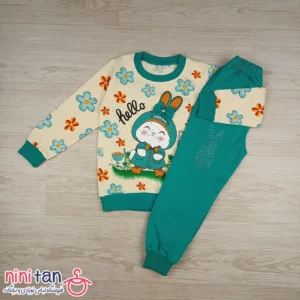 بلوز شلوار بچگانه دخترانه طرح خرگوش و پاپیون